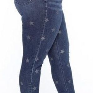 FashionNova silver star denim jeans